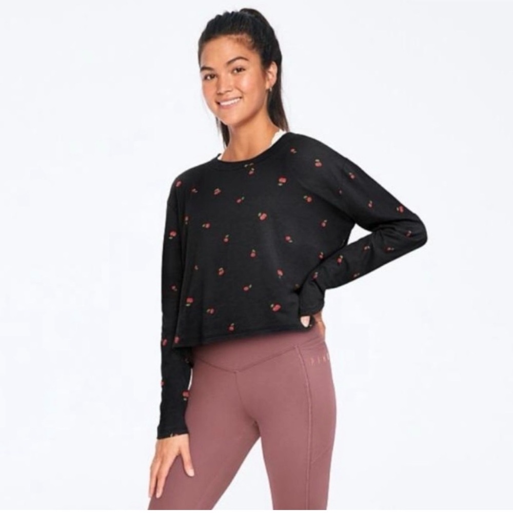 Victorias Secret Long Sleeve Cropped Tee 100% cotton. Size Small or medium.NWT